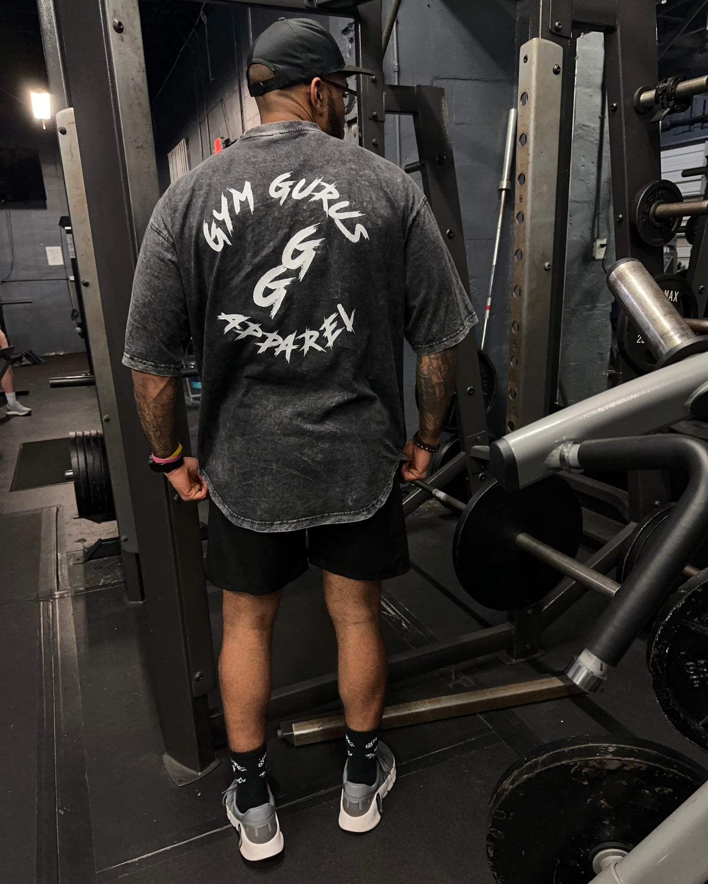 Acid Wash Oversized Tee - Black