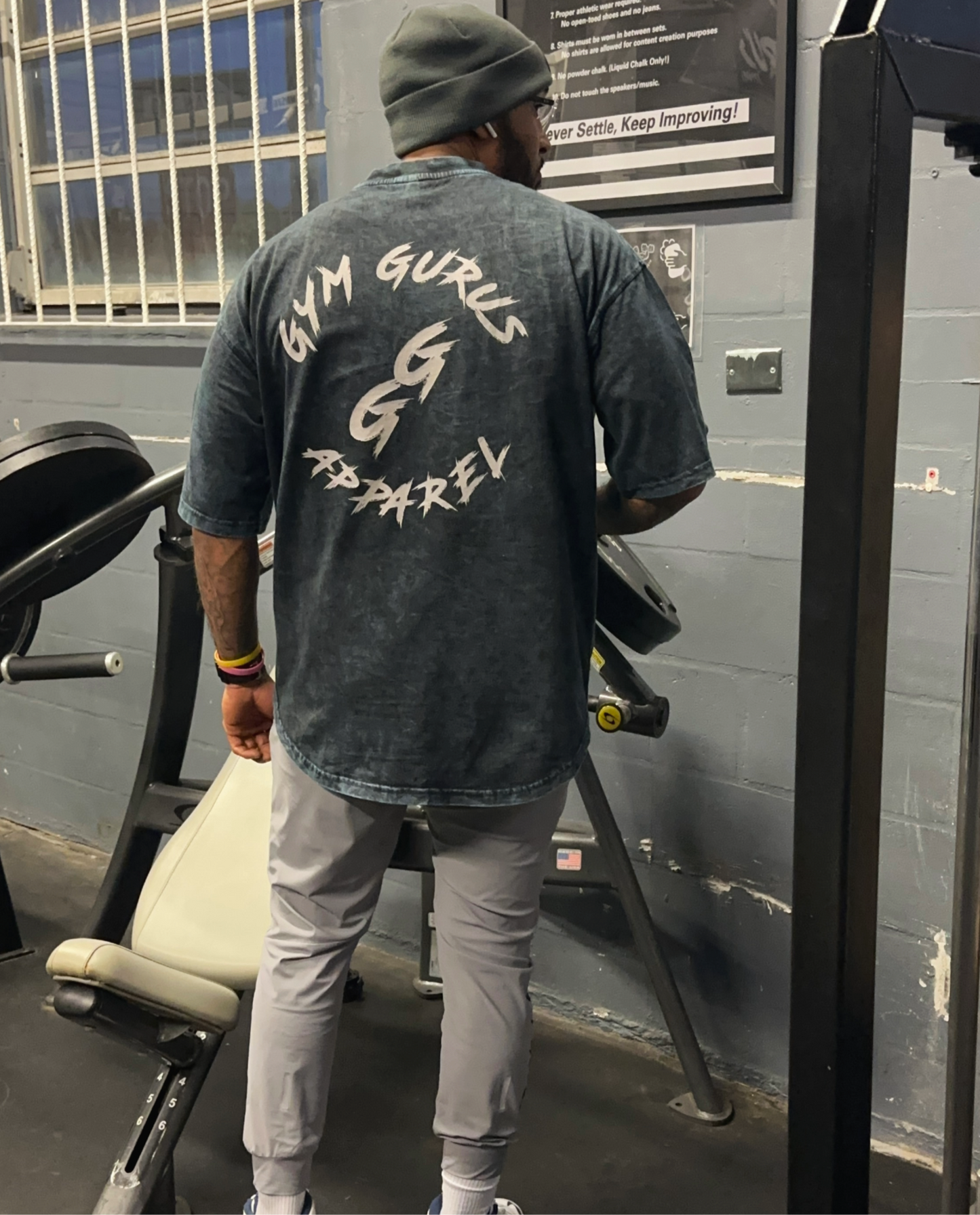 Acid Wash Oversized Tee - Navy Blue