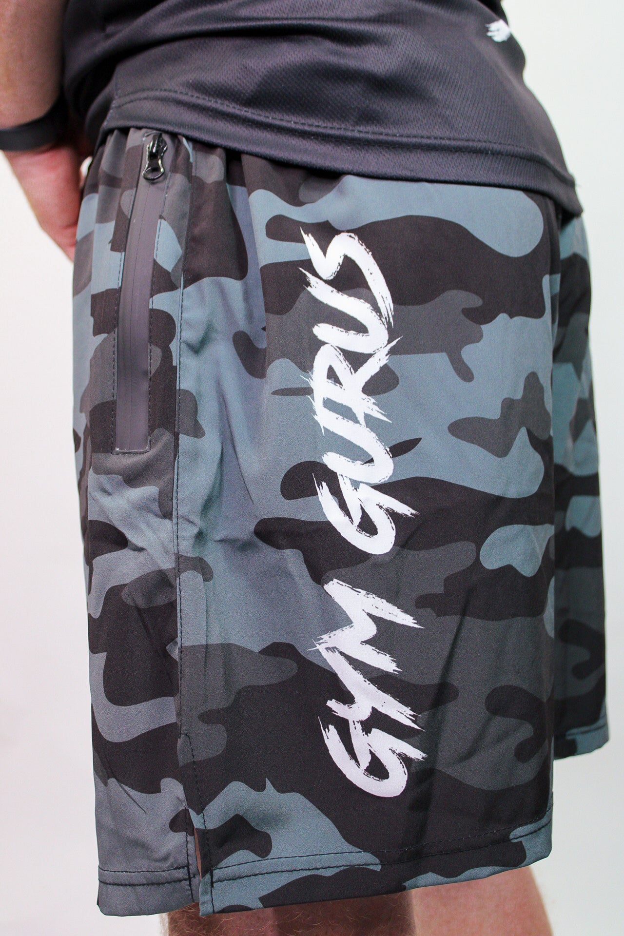 Combat Trainer Shorts – Black Stealth Camo