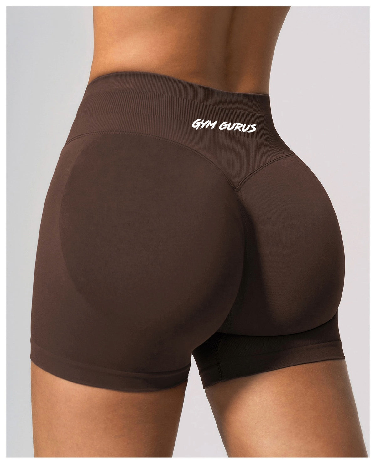 SEAMLESS CONTOUR SHORTS — CHOCOLATE BROWN
