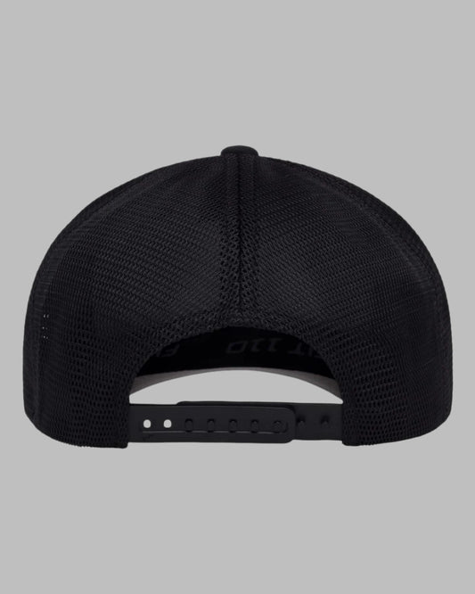 Black mesh cap on a white background