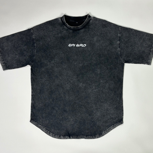 Acid Wash Oversized Tee - Black
