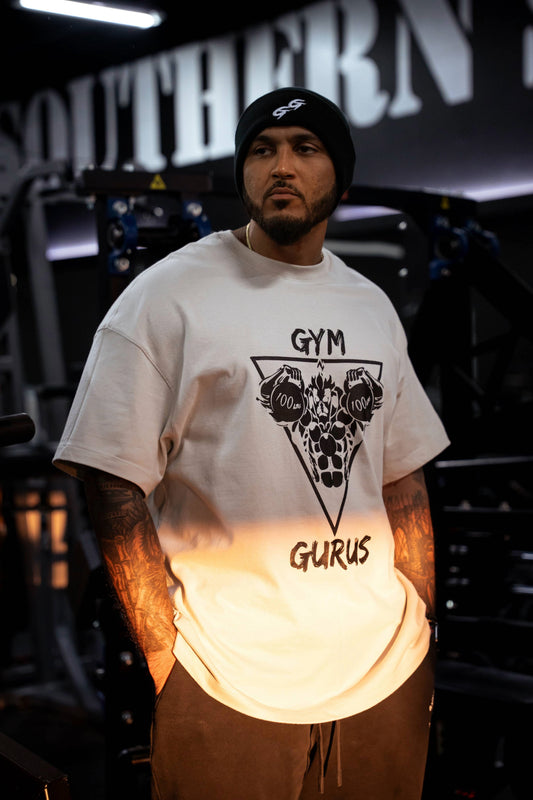 Kettle Bell Flow Oversized Tee - Sand Beige