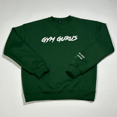 guru guru スウェット　グリーン Guru Logo Crew Neck - Hunter Green – Gym Gurus Apparel