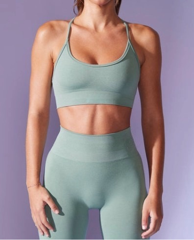 Goddess Seamless Sports Bra - Sea-foam Green