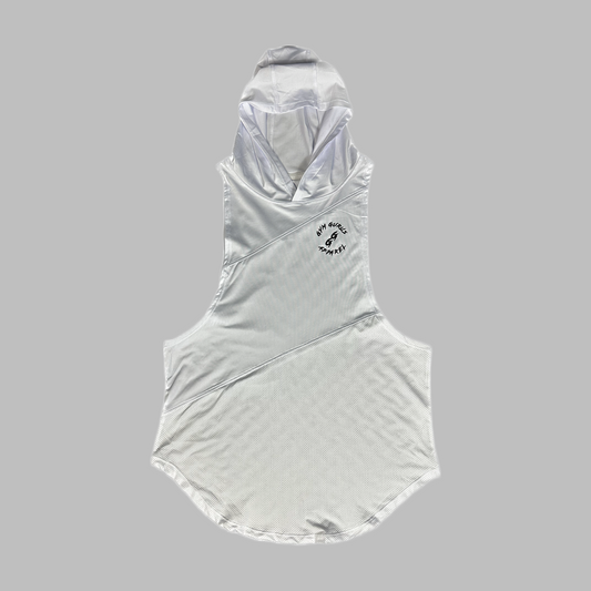 Battle Sleeveless Hoodie - Arctic White