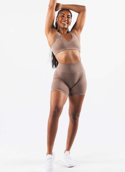 Strength Contour Seamless Shorts - Mocha Brown