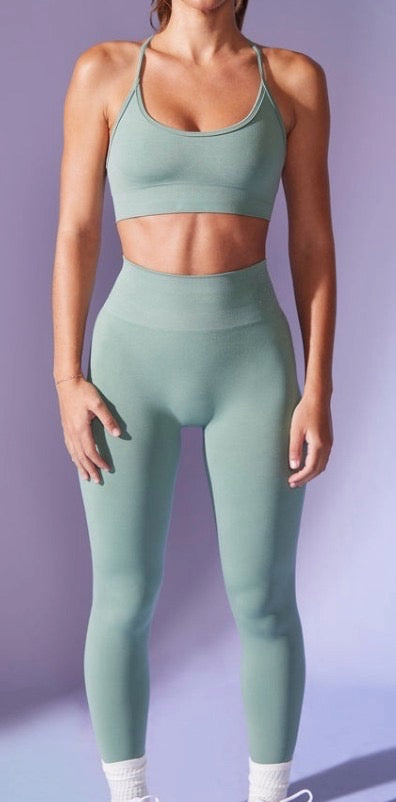 Goddess Contour Seamless Leggings - Seafoam Green