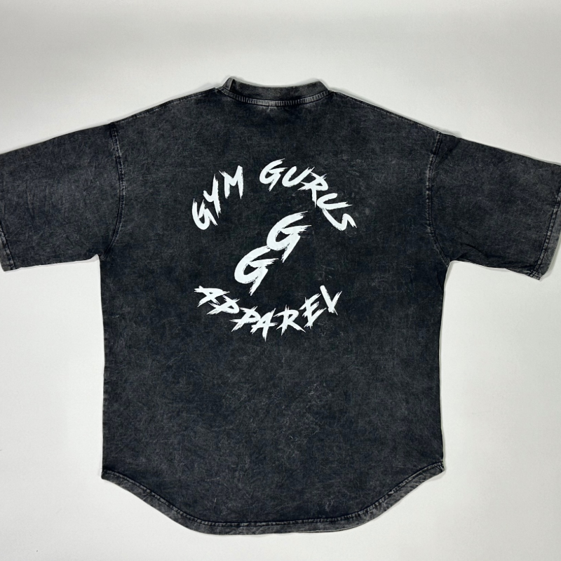 Black Acid Wash Oversized Tee