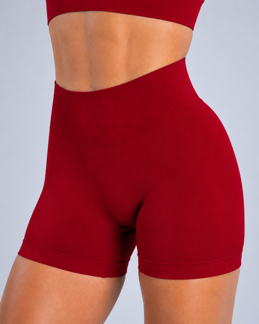 Seamless Power Contour Shorts - Wine Red