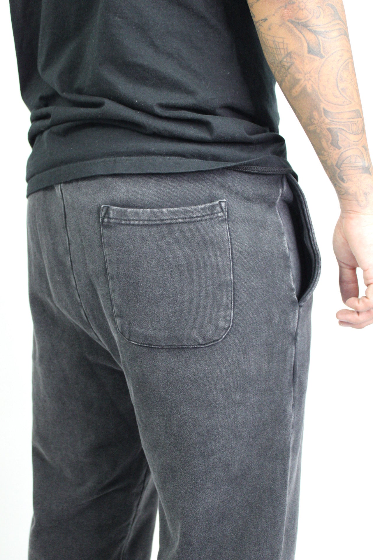 Stonewashed Baggy Sweats - Black Ash