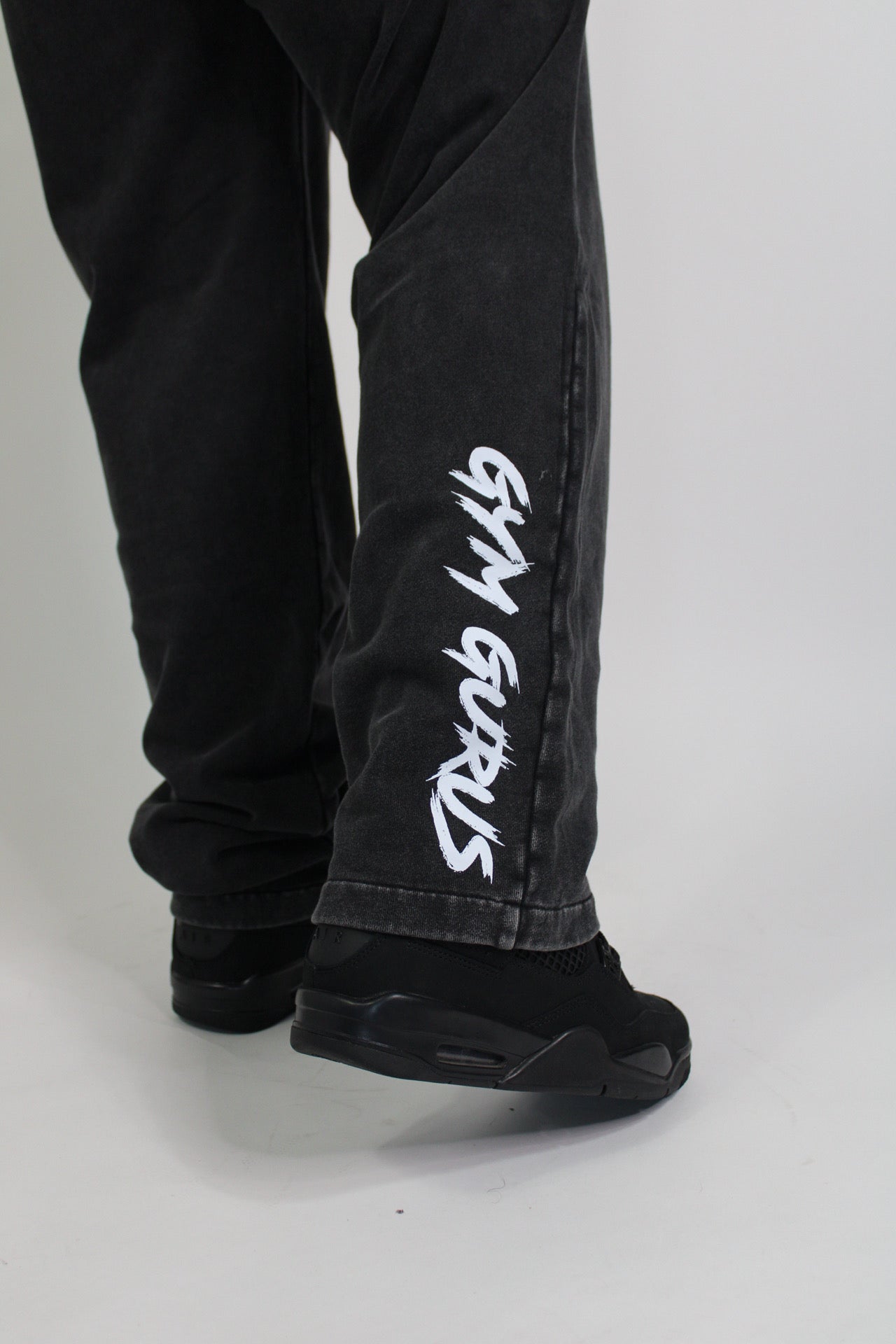 Stonewashed Baggy Sweats - Black Ash