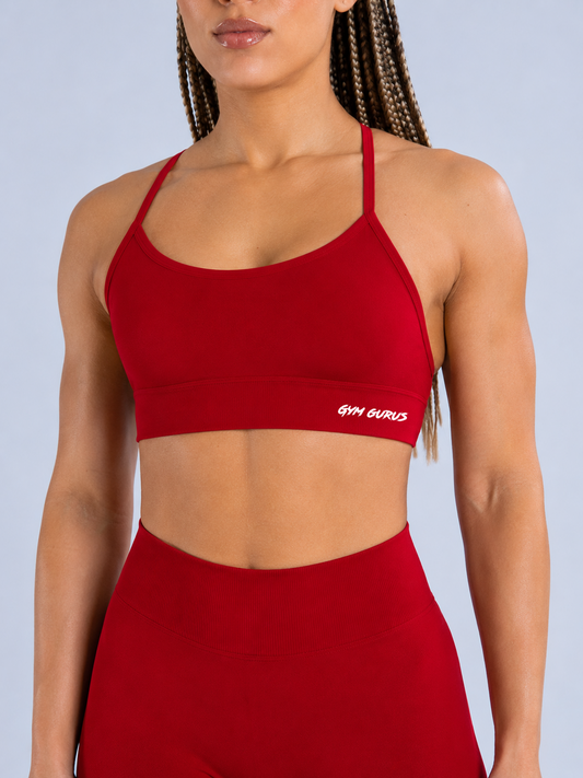 Seamless Power Sports Bra - Wine Red