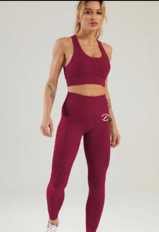 Fierce Contour Seamless Leggings - Red Wine