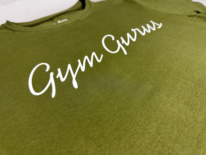 Olive Green Cursive Guru Tee